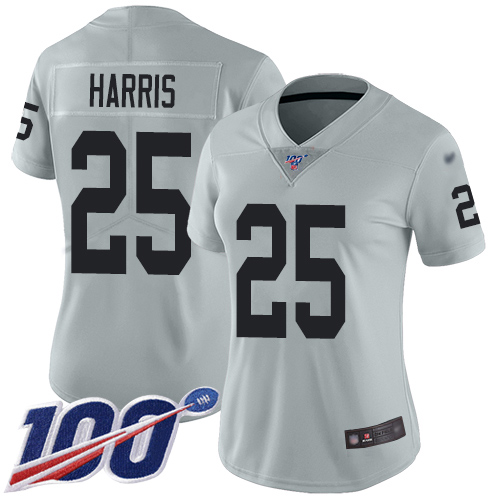 Men Oakland Raiders Limited Silver Erik Harris Jersey NFL Football 25 100th Season Inverted Legend Jersey